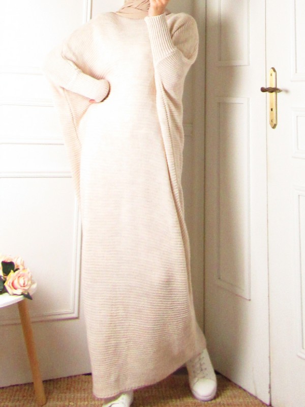 Robe Hiver papillon Beige